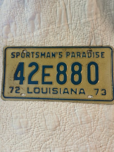 1972 1973 Louisiana Sportsman's Paradise License Plate #42E880