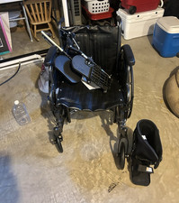 Carbon Black Foldable Manual Wheelchair, Black, 4-Wheel Mobility Chair