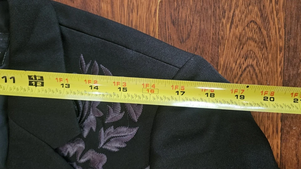 Scully Western Mens Charcoal Polyester Floral Tone Embroidered Blazer - Image 3 of 4