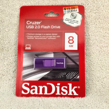 PURPLE CRUZER SANDISK USB 2.0 Flash Drive 8GB Premium Capless Storage New