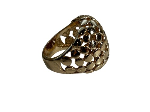 Park Lane Gold Tone Wide Dome Statement Ring Size 8 Openwork Circle Design - Picture 2 of 8