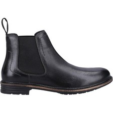 Image of Hush Puppies Mens Justin Leather Chelsea Boot - Black