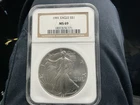 1991 American Silver Eagle NGC MS69 $1 .999 Silver