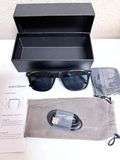 AI Smart Glasses Black Smart Sunglasses with Box Case & USB Charging Cable