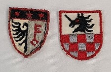 2 VTG Patches Waffen Croatian Volunteer's Sleeve Shield & Geneva Coat of Arms