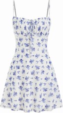 CIDER Women Floral A-Line Mini Dress Sleeveless Scoop Neck Summer Sundress