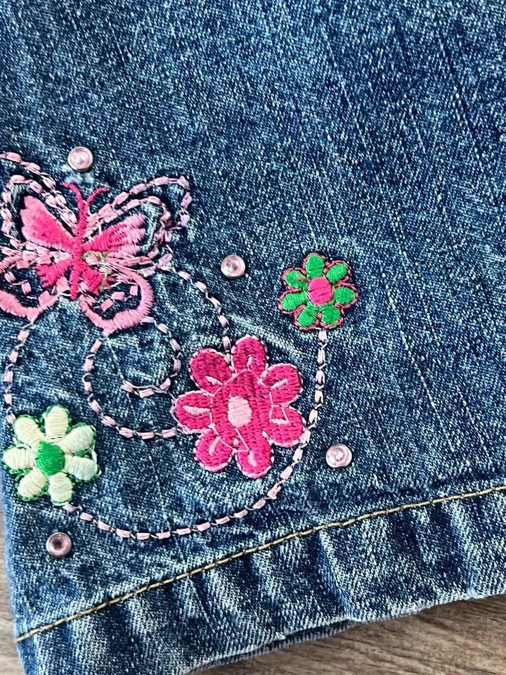 Винтажная джинсовая юбка для девочек размер 14-16 Circo с бабочками - Изображение 4 из 4