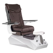 SERENITY DX Shiatsulogic Pedicure Chair White/Black Tub w/Discharge Pump, Coffee