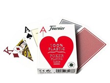 FOURNIER 2800 100% Plastique Casino Poker Cartes de Jeu Pont Jumba Index Rouge