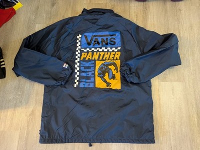 Vans x Marvel Black Panther Button Snap Windbreaker Jacket Mens Large NWT