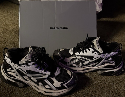 Balenciaga Runner Mesh Black White Men's Low Top Athletic Sneakers Lace Up
