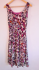 M&S Per Una UK 12 Multi Animal Print Bias Cut Knee Length Dress Altered 182