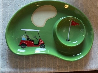 Godinger League Collection Golf Themed Chip & Dip Platter New In Box