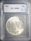 1923 Peace Silver Dollar ICG - MS63