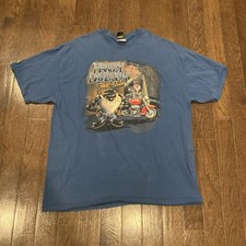 Vintage Harley Davidson Street Tough T Shirt Taz Looney Tunes Size 2XL BLUE 2000