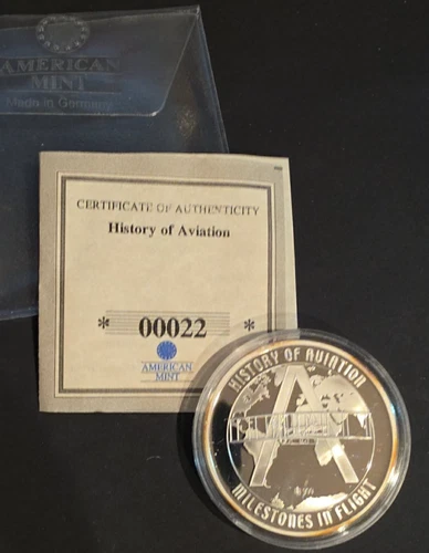 American Mint 1998 History of aviation Montgolfiere 999/1000 fine silver 20g
