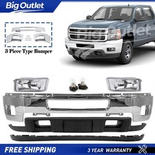 Front Bumper Chrome Kit With Fog Lights For 2011-2014 Silverado 2500 3500 Hd Front Bumper Chrome Kit With Fog Lights For 2011-2014 Silverado 2500 3500 Hd
