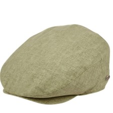 Men's Linen Flat Ivy Gatsby Summer Newsboy Hats Large-X-Large Olive
