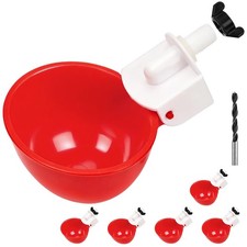 Automatic Chicken Waterer Cups 6 Pack Large Leakproof Poultry Feeder - Easy