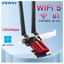AC1200 WIFI 5 PCI-E Wireless Adapter Desktop PC Internal Card 802.11AC Bluetooth