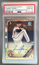 Tommy Henry 2019 Bowman Chrome Draft SuperFractor 1st RC Auto 1/1 PSA 10