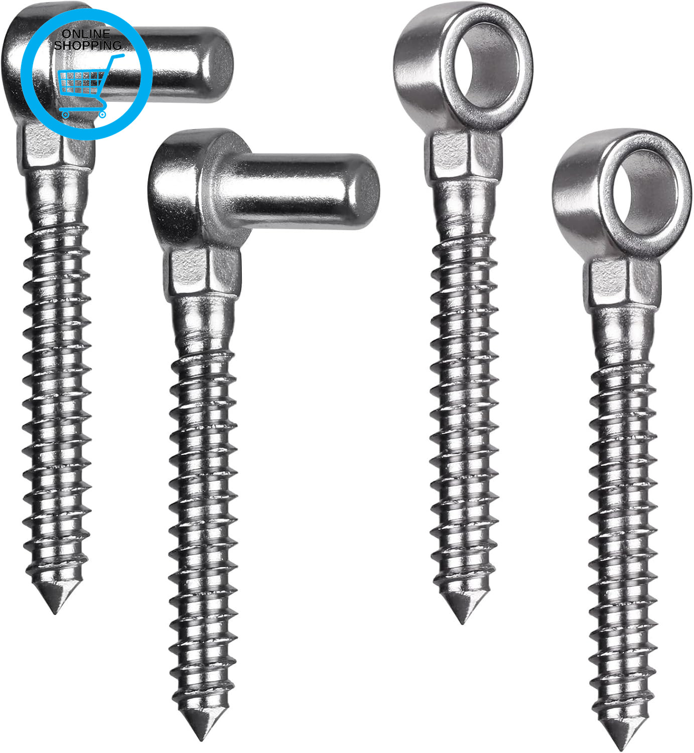 Gate Hinge M12, 2 Set Heavy Duty Farm Gate Screw Hook and Eye Hinge Pin Hanger S