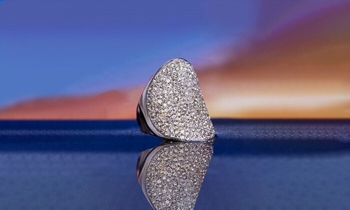 18k White Gold Plated Womens Crystal Cocktail Ring Made with Swarovski Elements - Picture 3 of 3