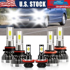 For Honda Civic 2014-2021 6x LED Headlight+Fog Light Bulbs Combo Kit 6000K