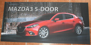 MAZDA 3 5 DOOR SOUL RED  PRINT POSTER PHOTO 17" X 36" HD PAPER SHIPPED IN TUBE