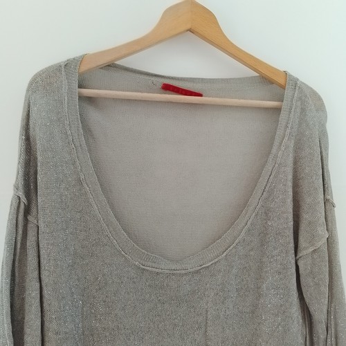 Velvet Womens Top Size S M Grey Knit Long Sleeve Tunic - Picture 2 of 7