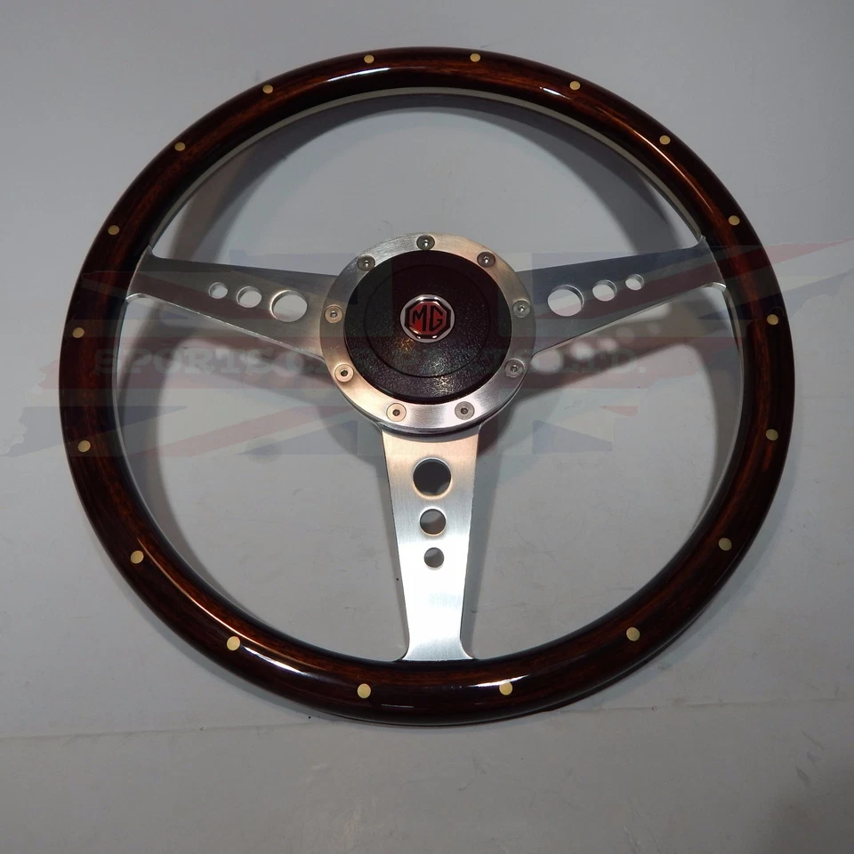 Nuevo volante de madera de 15" y adaptador para MGA y MGB 1963-67 llanta de 1" gruesa Foto 2 de 2