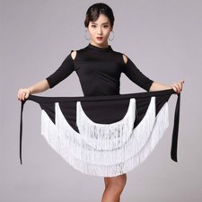 1X Lady Ballroom Latin Salsa Tango Tassel Dance Skirt Skate Wrap Scarf Dancewear