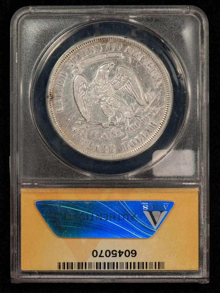 1877 Trade Dollar ANACS VF 35 Details - SKU-X5557 - Image 2 of 4
