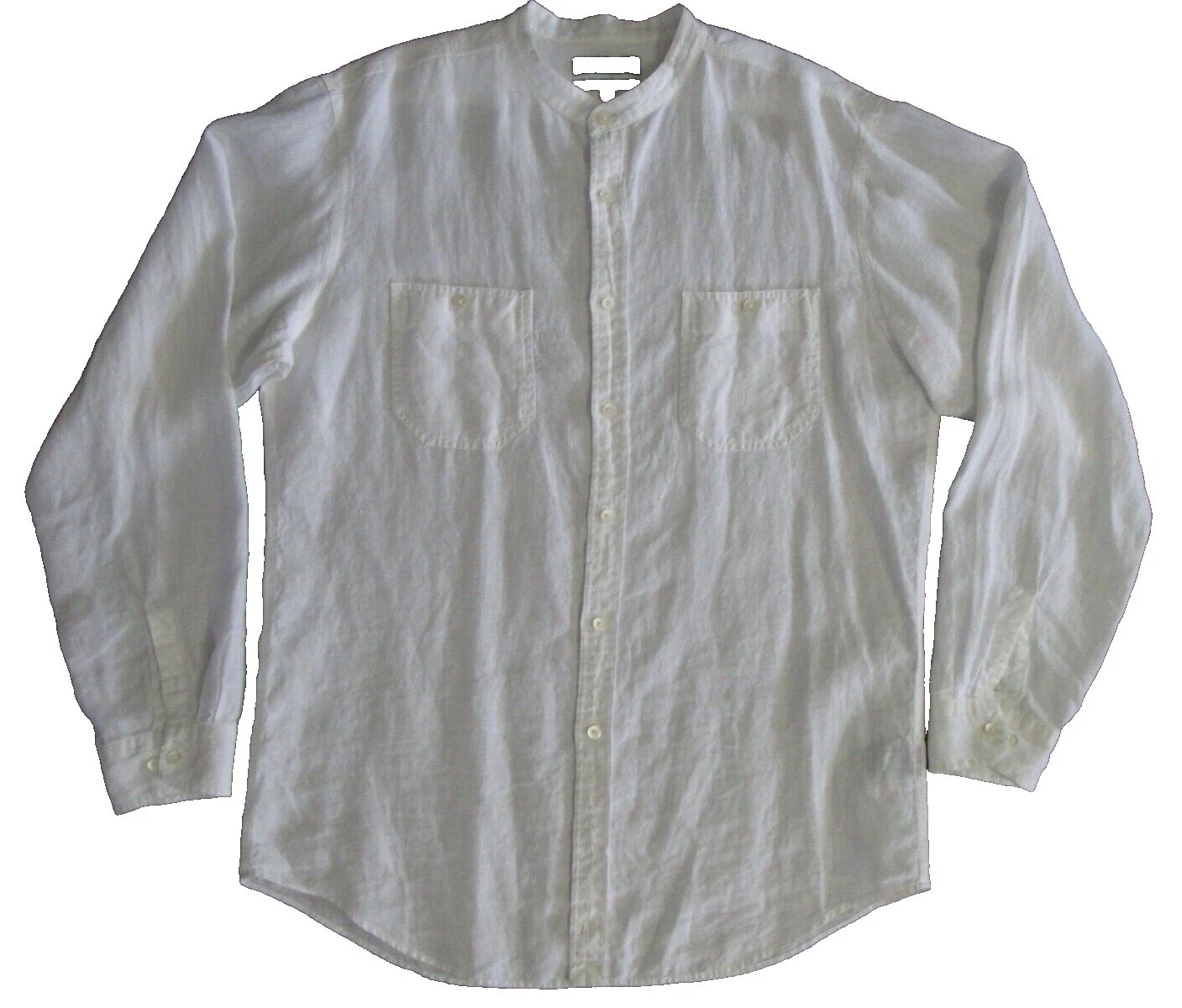 Murano Size L Linen Long Sleeve Regular Size Casual Button-Down Shirts for Men