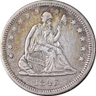 1843-O Seated Liberty Quarter Nice XF Details Key Date Nice Strike