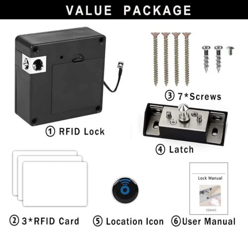 RFID Electronic Cabinet Lock Smart NFC Drawer Locks Hidden Card Lock for Wood... - Picture 8 of 8