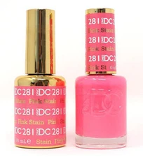 DND DC Soak Off Gel Polish + Matching Nail Lacquer - #281 Pink Stain