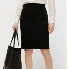 Pendleton Women's Sz 10 Pencil Skirt Black Lined Side Zip Back Vents Virgin Wool