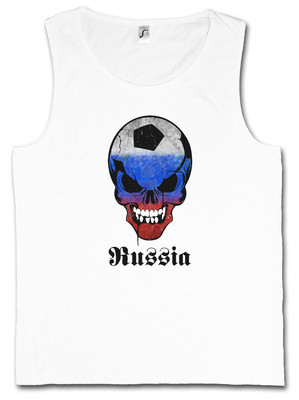 RUSSIA RUSSIAN FOOTBALL SOCCER SKULL TANK TOP VEST FITNESS GYM Fan Hooligan