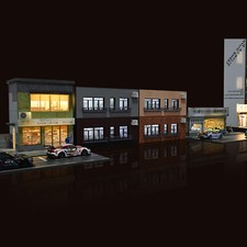 1/64 Diorama Parking Lot Model LED Lighting Garage Model Display Case Model US