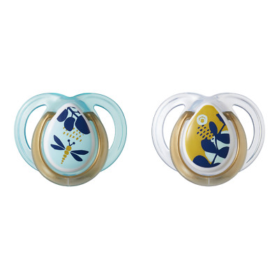 Tommee Tippee Moda Orthodontic Pacifier 2-Pack Size 0-6 Months Dragonfly