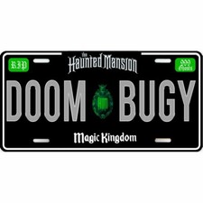Disney World Doom Buggy License Plate Black T...