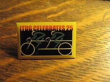 ITUG Tandem Telecommunications Group Bicycle Celebrates 25 Logo Lapel Hat Pin