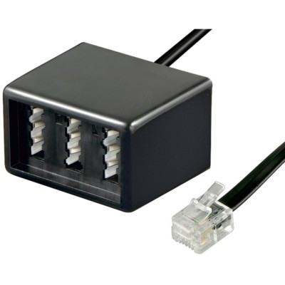 Telefon Fax Adapter Kabel RJ11 Stecker auf 2x TAE-F 1x TAE-N Buchse Kupplung