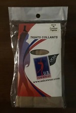 U.S. ICEWEAR Skating Tights Footed Tan Size Adult Medium Nylon-Lycra-Spandex NEW