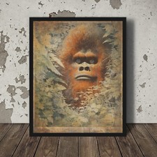 Vintage SASQUATCH BOTANICA Wall Art, decorazione floreale Bigfoot, poster pianta cripta