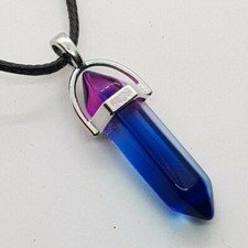 Natural Quartz Chakra Crystal Healing Point Cut Gemstone Pendant Reiki Necklace