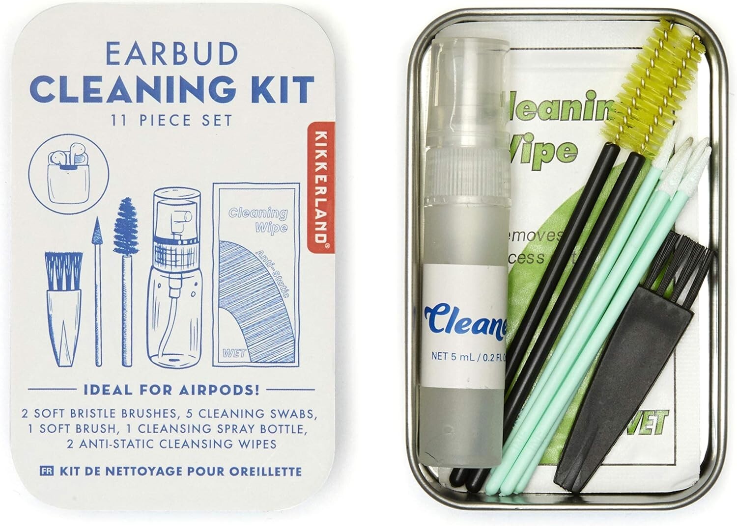 Kikkerland Earbud Cleaning Kit  - Earphones Headset Hygienic Cleaner Set **NEW**
