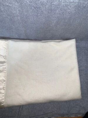 Nylacha Nylacra White Cream Large Acrylic Acetate Baby Blanket 60” X 40” FLAWS - Image 1 of 4