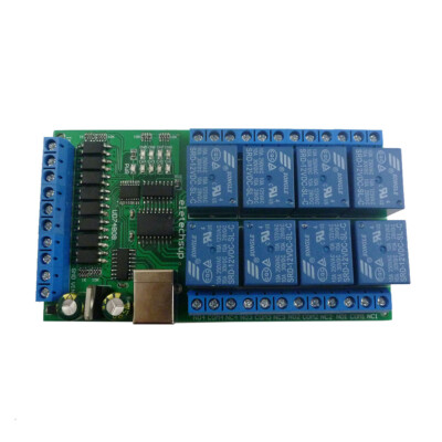 DC 12V 24V 8ch IO Digital Collector USB COM Serial Port UART Relay Module
